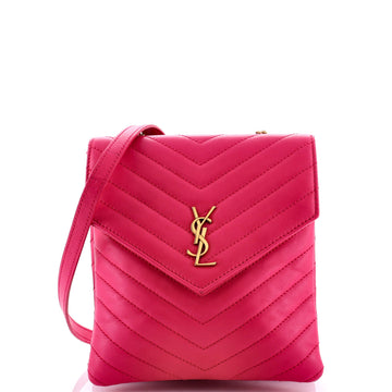 Saint Laurent Double Flap Bag Chevron Leather