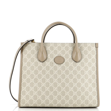 Gucci Interlocking G Tote GG Coated Canvas and Leather Small