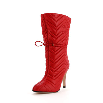 Gucci Women's GG Marmont Drawstring Ankle Boots Matelasse Nylon