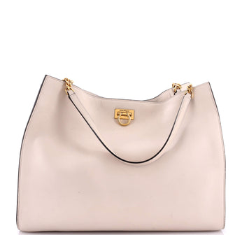Salvatore Ferragamo Gancio Square Tote Leather
