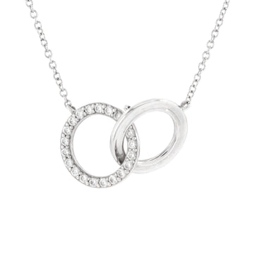 Tiffany & Co. Interlocking Circles Pendant Necklace 18K White Gold and Diamonds
