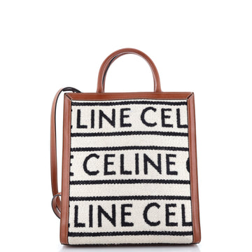 Celine Vertical Cabas Tote Logo All Over Textile Small