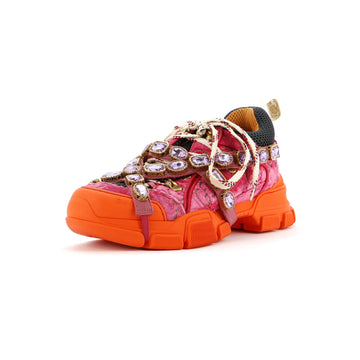 Gucci Flashtrek Sneakers GG Velvet and Crystals