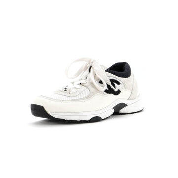Chanel Women's CC Low-Top Sneakers Leather and Mesh