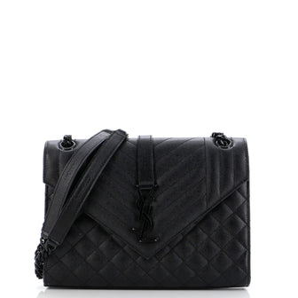 Saint Laurent Classic Monogram Envelope Satchel Mixed Matelasse Leather Medium