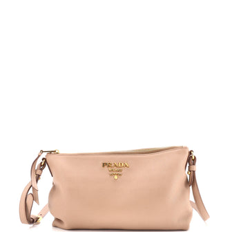 Prada Flat Zip Crossbody Bag Vitello Daino Mini