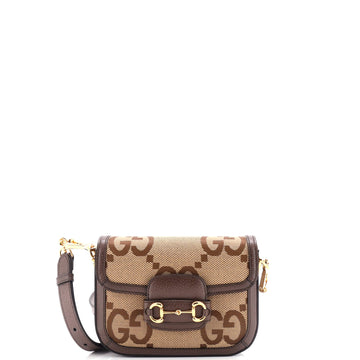 Gucci Horsebit 1955 Shoulder Bag Jumbo GG Canvas Mini