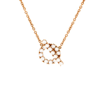 Hermes Finesse Pendant Necklace 18K Rose Gold and Diamonds