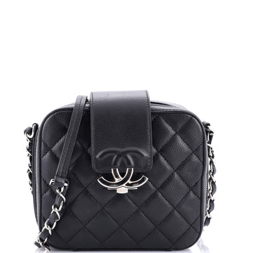 Chanel CC Box Camera Bag Quilted Caviar Mini
