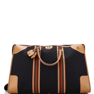 Gucci Bauletto Duffle Bag GG Canvas with Leather XL