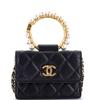 Chanel Pearl Crown Clutch with Chain Quilted Lambskin