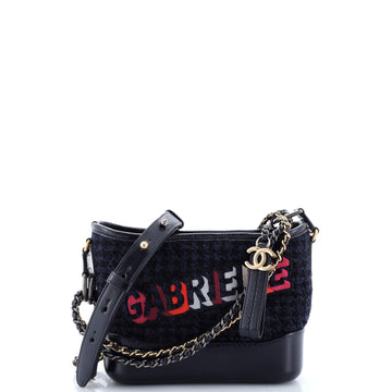 Chanel Gabrielle Logo Hobo Tweed and Calfskin Small