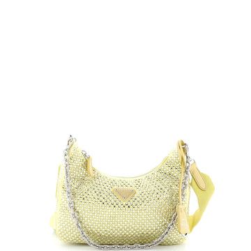 Prada Re-Edition 2005 Shoulder Bag Crystal Embellished Satin Small