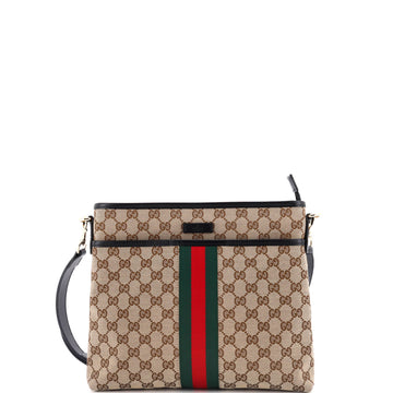 Gucci Front Pocket Web Messenger GG Canvas Small