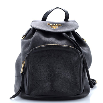 Prada Front Pocket Drawstring Backpack Vitello Daino Medium