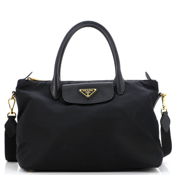 Prada Convertible Flap Tote Tessuto and Saffiano Leather Medium