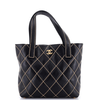 Chanel Surpique Tote Quilted Leather Small
