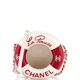Chanel Lifesaver Round Crossbody Bag Lambskin Small
