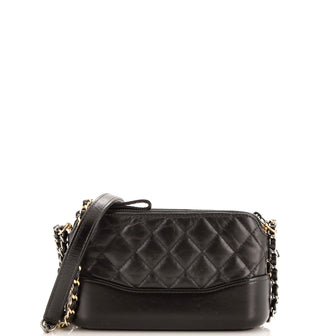 Chanel Gabrielle Double Zip Clutch with Chain Quilted Aged Calfskin