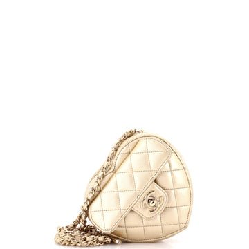 Chanel CC in Love Heart Clutch with Chain Quilted Lambskin