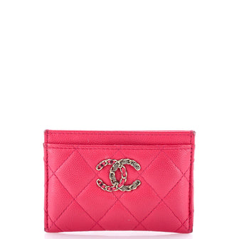Chanel French New Wave Card Holder Quilted Caviar