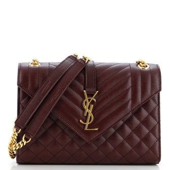 Saint Laurent Classic Monogram Envelope Satchel Mixed Matelasse Leather Medium
