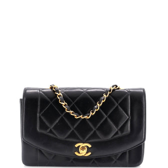 Chanel Vintage Diana Flap Bag Quilted Lambskin Small
