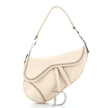 Christian Dior Saddle Handbag Leather Medium