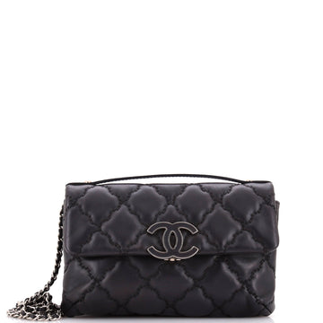 Chanel Double Stitch Hamptons Flap Bag Quilted Calfskin Mini