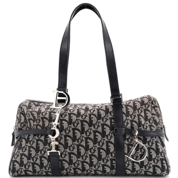 Christian Dior Vintage Trotter Zip Shoulder Bag Diorissimo Canvas Large