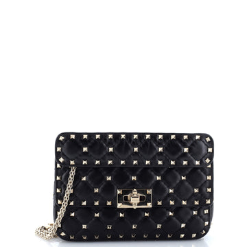 Valentino Garavani Rockstud Spike Flap Bag Quilted Leather Small
