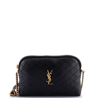 Saint Laurent Gaby Zipped Pouch Crossbody Quilted Leather