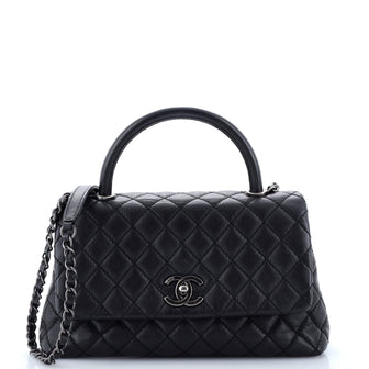 Chanel Coco Top Handle Bag Quilted Caviar Small
