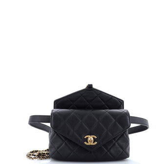 Chanel Carry With Chic Chain Flap Waist Bag Quilted Calfskin