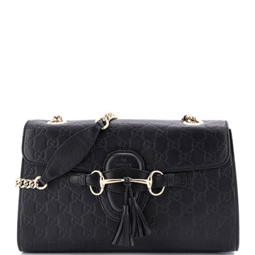 Gucci Emily Chain Flap Bag Guccissima Leather Medium