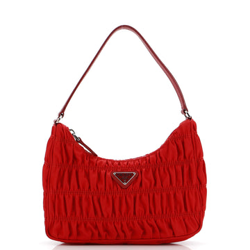 Prada Hobo Tessuto Gaufre with Saffiano Mini
