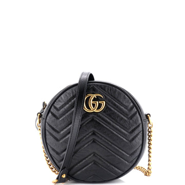Gucci GG Marmont Round Shoulder Bag Matelasse Leather Mini