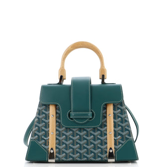 Goyard Saigon Top Handle Bag Coated Canvas with Leather PM
