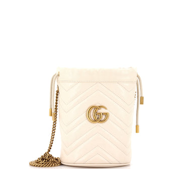 Gucci GG Marmont Bucket Bag Matelasse Leather Mini