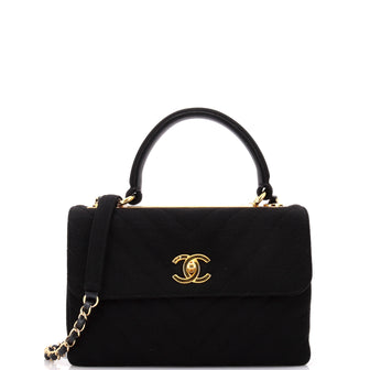 Chanel Trendy CC Top Handle Bag Chevron Jersey Small