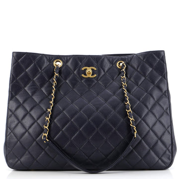 Chanel Classic CC Shopping Tote Quilted Caviar Large