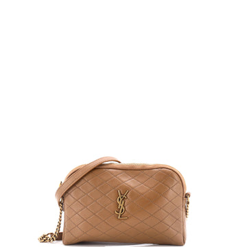 Saint Laurent Gaby Zipped Pouch Crossbody Quilted Leather