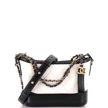 Chanel Bicolor Gabrielle Hobo Quilted Aged Calfskin Small