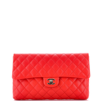 Chanel Classic Flap Clutch Quilted Caviar