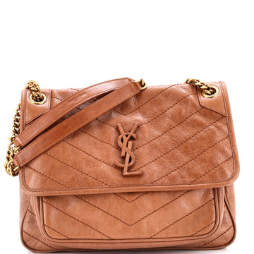 Saint Laurent Niki Chain Flap Bag Leather Medium