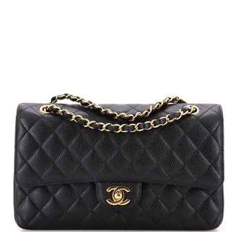 Chanel Classic Double Flap Bag Quilted Caviar Medium