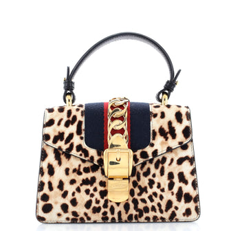 Gucci Sylvie Shoulder Bag Printed Calf Hair Mini