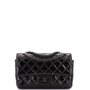 Chanel So Black Reissue 2.55 Flap Bag Quilted Patent Mini