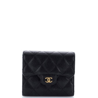 Chanel CC Compact Classic Flap Wallet Quilted Caviar