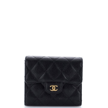 Chanel CC Compact Classic Flap Wallet Quilted Caviar